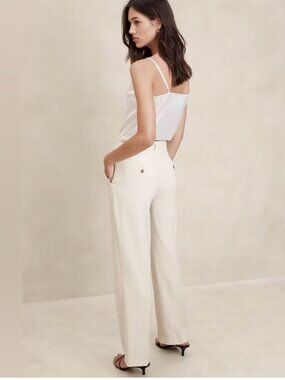 BANANA REPUBLIC Women’s NWT Sculpted Stretch Pinstripe Trouser/Pant | Size 12